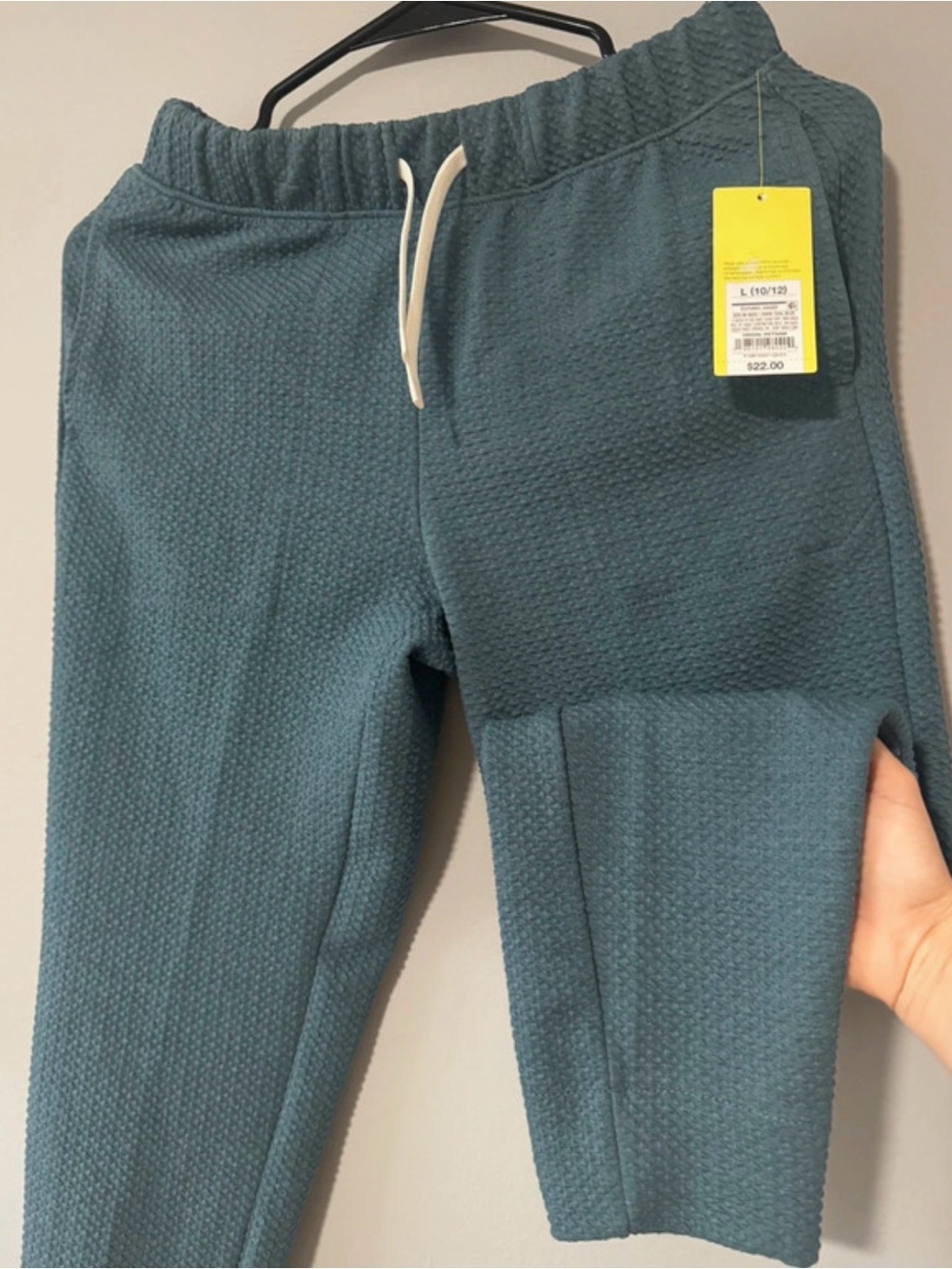 Girls- all in motion Teal Textured Knit Jogger Pants for Kids